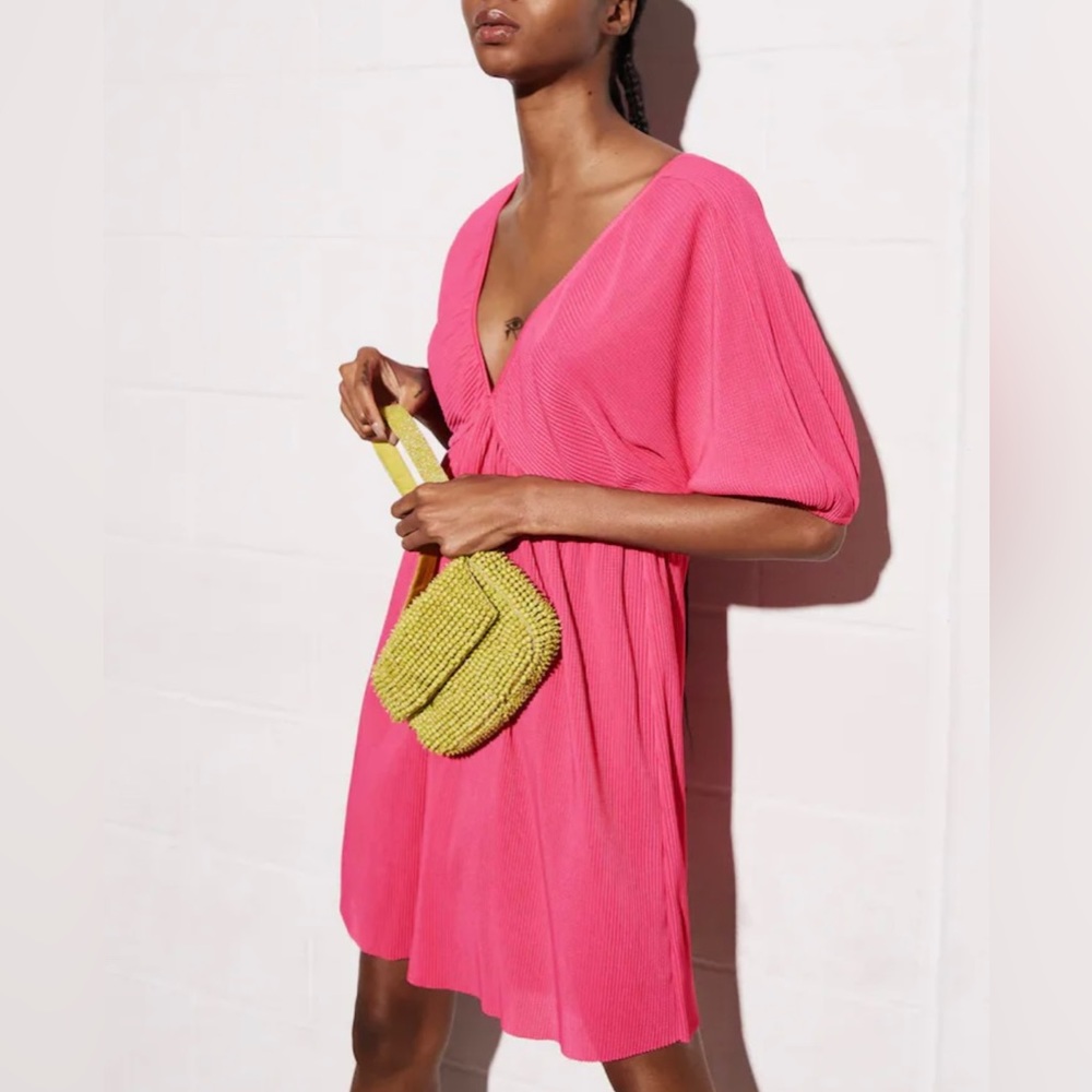 MANGO Textured short dress - Picture 1 of 5